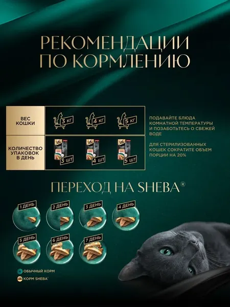 Изображение товара Влажный корм для кошек Sheba Для взрослых кошек Паштет в желе. Форель креветка (75г)