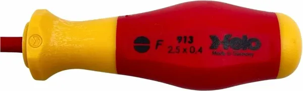 Изображение товара Отвертка Felo Диэлектрическая шлицевая SL2.5x0.4x75 / 91302590
