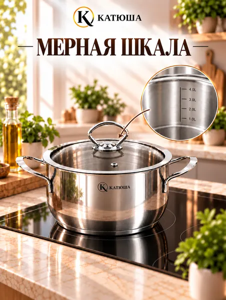 Изображение товара Набор кастрюль КАТЮША Марта К-101-0