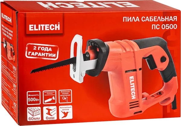 Изображение товара Сабельная пила Elitech ПС 0500 / 204513 (E2206.023.00)