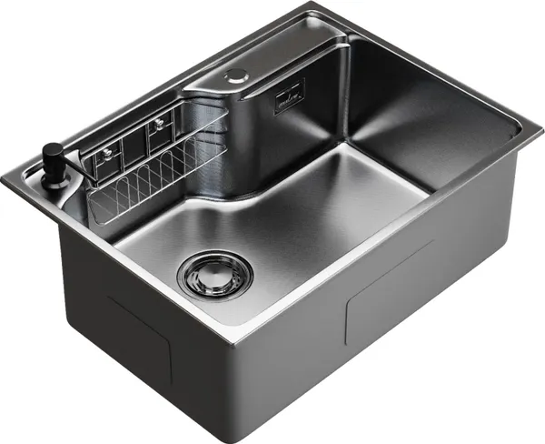 Изображение товара Мойка кухонная Mixline Pro 559336 (черный графит, с сифоном)