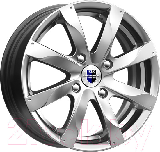 Изображение товара Литой диск K&K Джемини (КС617) 15x6" 4x100мм DIA 60.1мм ET 37мм Дарк платинум
