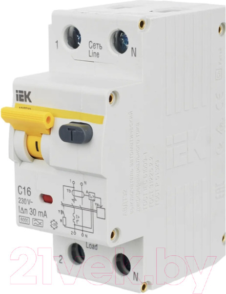 Изображение товара Дифференциальный автомат IEK АВДТ 32 C16 / MAD22-5-016-C-30