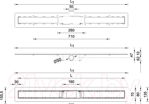Изображение товара Трап для душа Styron Floor STY-F-80