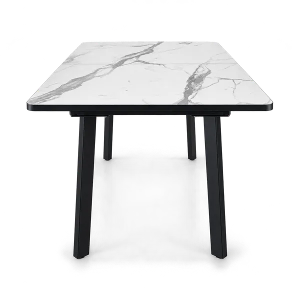Изображение товара Обеденный стол Tetchair Matis раздвижной 138-178х83х75 (мрамор белый/черный)