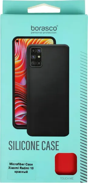 Изображение товара Чехол-накладка BoraSCO Microfiber Case для Xiaomi Redmi 10 / 40472 (красный)