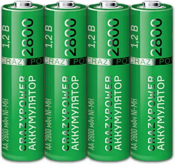 Изображение товара Комплект аккумуляторов CRAZYpower AA 2800мАч (4шт)