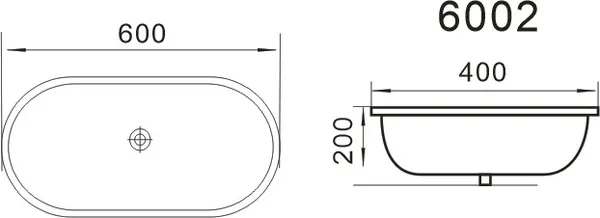 Изображение товара Умывальник Oliveeka 6002B-C-008 (белый/черный)