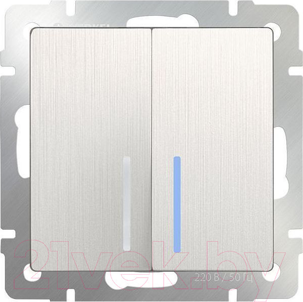 Изображение товара Выключатель Werkel WL13-SW-2G-2W-LED / a040898 (перламутровый рифленый)