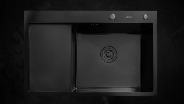 Изображение товара Мойка кухонная Astir Decor PVD Black 78x51BR (с дозатором и корзиной)
