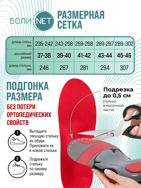 Изображение товара Стельки ортопедические Orto.Nik Лечебно-профилактические 145БН (р-р 39-40)