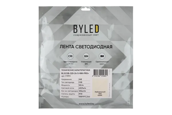 Изображение товара Светодиодная лента Byled BLSCOB-320-24-5-NW-PRO+ (нейтральный белый)