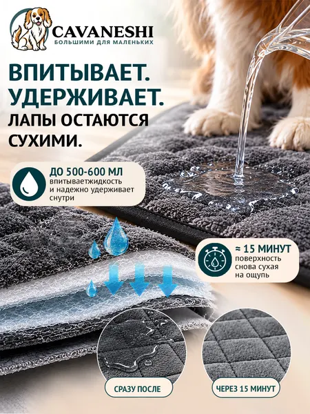 Изображение товара Многоразовая пеленка для животных Cavaneshi Для собак 60x40