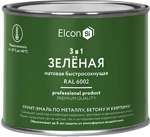 Изображение товара Грунт-эмаль Elcon По ржавчине 3в1 (400г, матовый зеленый)