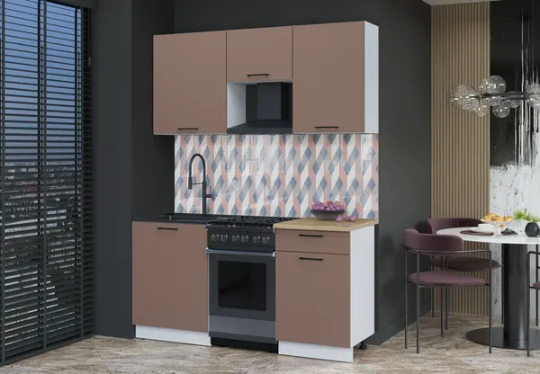 Изображение товара Кухонный гарнитур Interline Мила Optima 50-1.6  (карамель/карамель/дуб бунратти)