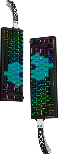 Изображение товара Клавиатура Furycube V68 Flow White Switch / ZY870014 (черный/зеленый)