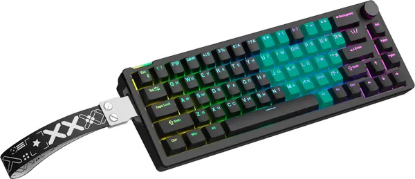 Изображение товара Клавиатура Furycube V68 Flow White Switch / ZY870014 (черный/зеленый)