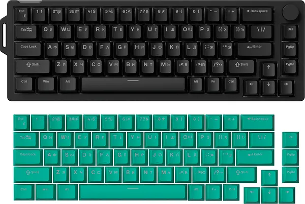 Изображение товара Клавиатура Furycube V68 Flow White Switch / ZY870014 (черный/зеленый)
