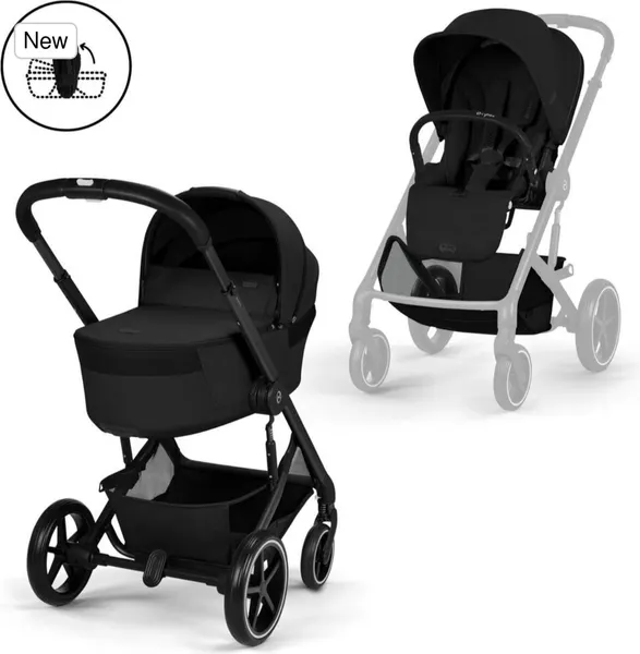 Изображение товара Детская универсальная коляска Cybex Balios S Lux + Fold carrycot (Moon Black)