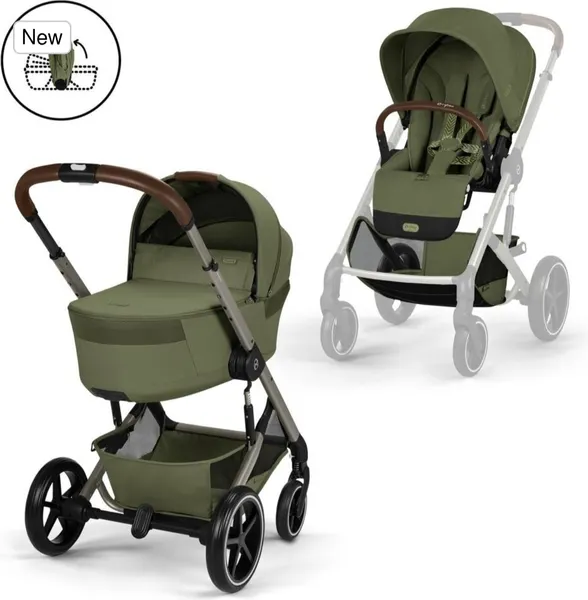 Изображение товара Детская универсальная коляска Cybex Balios S Lux + Fold carrycot (Moss Green)