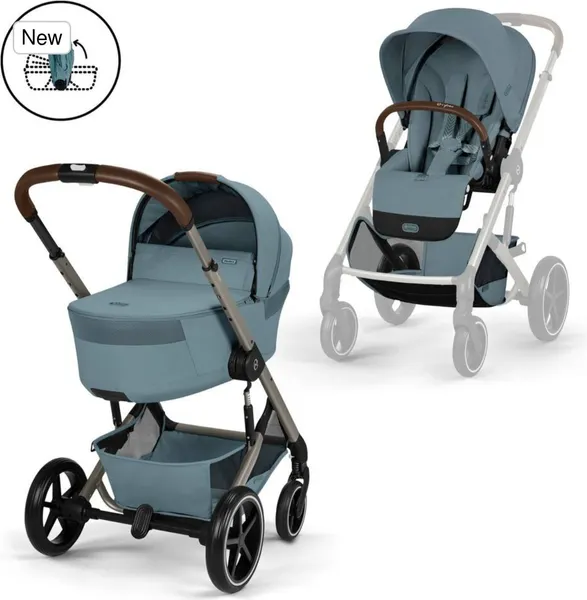 Изображение товара Детская универсальная коляска Cybex Balios S Lux + Fold carrycot (Stormy Blue)