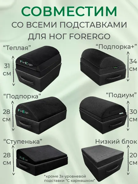 Изображение товара Подушка для ног ForErgo PIL075 (черный)