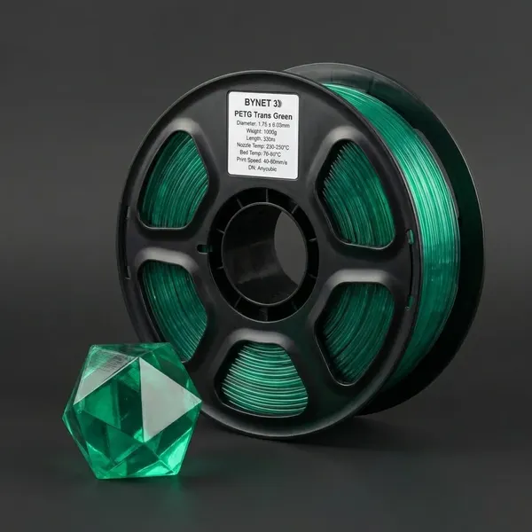 Изображение товара Пластик для 3D-печати BYNET3D PETG / BN_PETG0_TGN (Transparent Green)