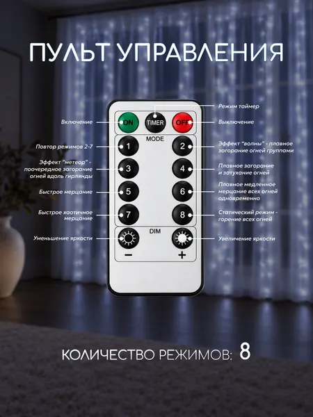 Изображение товара Световой занавес Truenergy 16804 (3м)