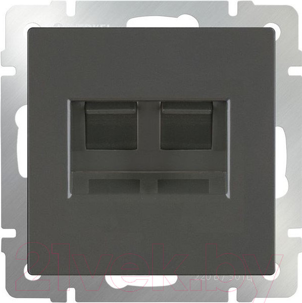 Изображение товара Розетка Werkel WL07-RJ11+RJ45 / a029856 (серо-коричневый)