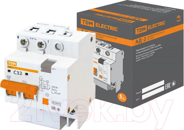 Изображение товара Дифференциальный автомат TDM АД-2-2Р-32А-30мА / SQ0221-0003