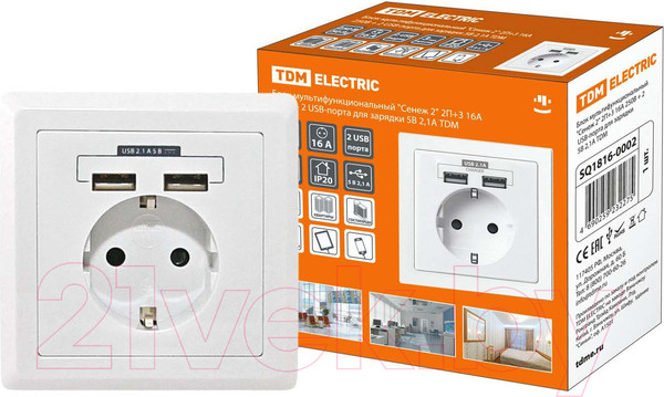 Изображение товара Розетка TDM SQ1816-0002