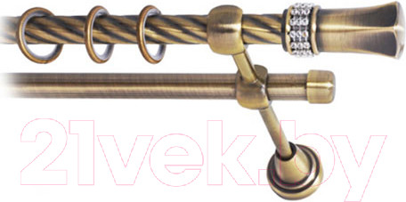Изображение товара Карниз для штор Lm Decor Севилла 120 2р витой (антик, 4м)