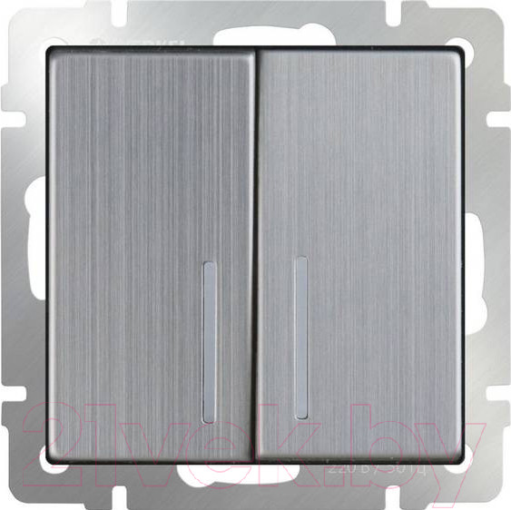 Изображение товара Выключатель Werkel WL02-SW-2G-LED / a030794 (глянцевый никель)