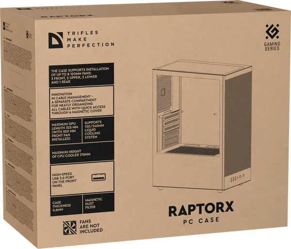 Изображение товара Корпус для компьютера Defender Miditower RaptorX / 25121 (черный)