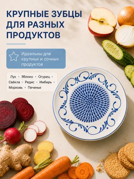 Изображение товара Тарелка-терка Модифай 15x15см / T3H52PL01 (белый/голубой)