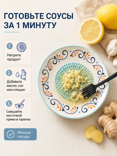 Изображение товара Тарелка-терка Модифай 15x15см / T3H52PL01 (белый/бирюзовый)