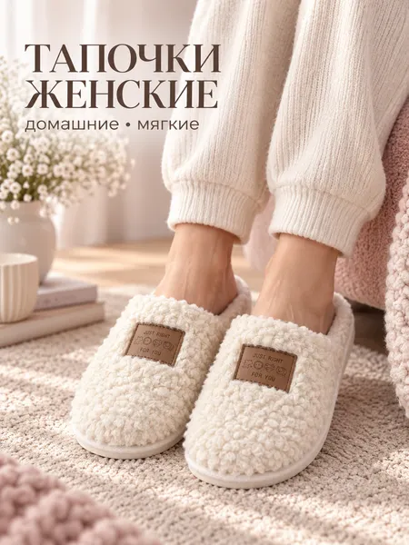 Изображение товара Тапочки домашние Модифай Женские / T3SL62W01 (р.37, 40-41, молочный)