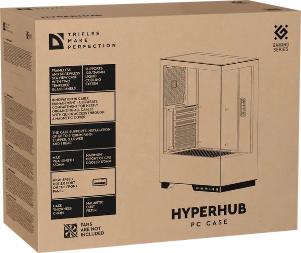 Изображение товара Корпус для компьютера Defender Miditower HyperHub / 25131 (черный)
