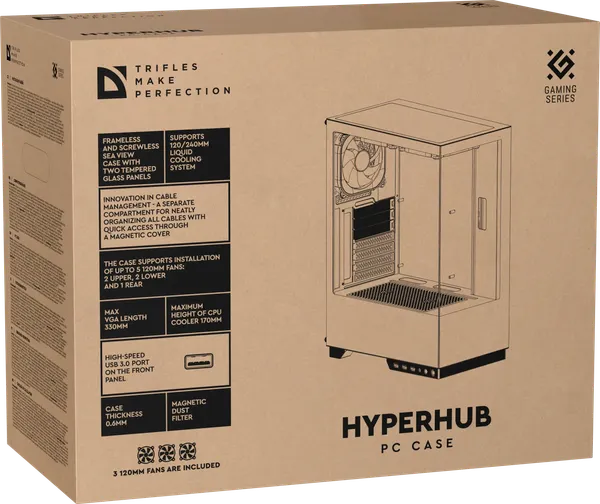 Изображение товара Корпус для компьютера Defender Miditower HyperHub / 25132 (черный)