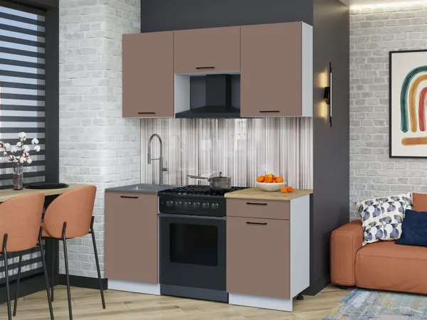 Изображение товара Кухонный гарнитур Interline Мила Optima 60-1.6  (карамель/карамель/дуб бунратти)