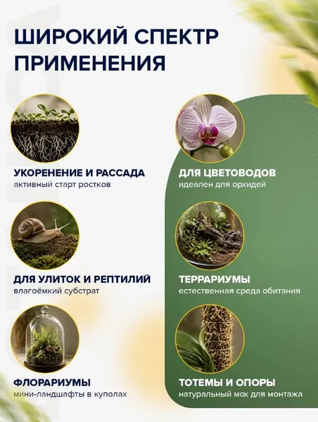 Изображение товара Субстрат BOTANICA Мох Сфагнум Чили (150г)
