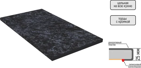 Изображение товара Кухонный гарнитур Interline Мила Optima 60Д-2.0  (дуб веллингтон/деним/кастилло темный)