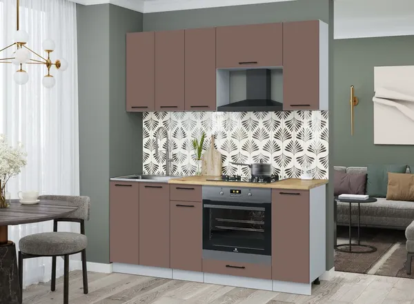 Изображение товара Кухонный гарнитур Interline Мила Optima 60Д-1.8  (карамель/карамель/дуб бунратти)
