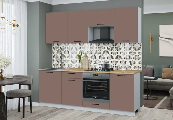 Изображение товара Кухонный гарнитур Interline Мила Optima 60Д-2.2 (карамель/карамель/дуб бунратти)