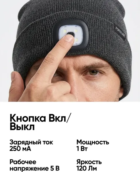 Изображение товара Шапка Forstime FT-444 grey (67530)