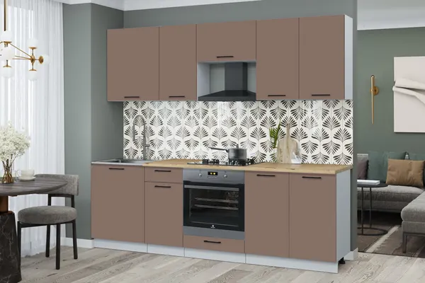 Изображение товара Кухонный гарнитур Interline Мила Optima 60Д-2.4 (карамель/карамель/дуб бунратти)
