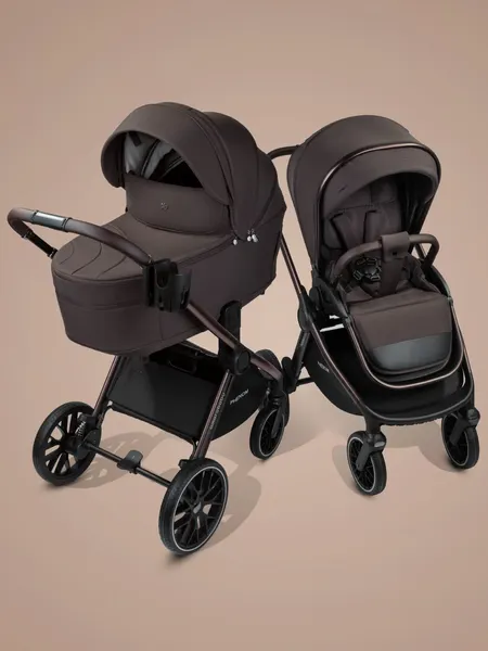 Изображение товара Детская универсальная коляска Amarobaby Phenom 2 в 1 с термолюлькой / AB26-10PHENOM/59 (шоколадный)