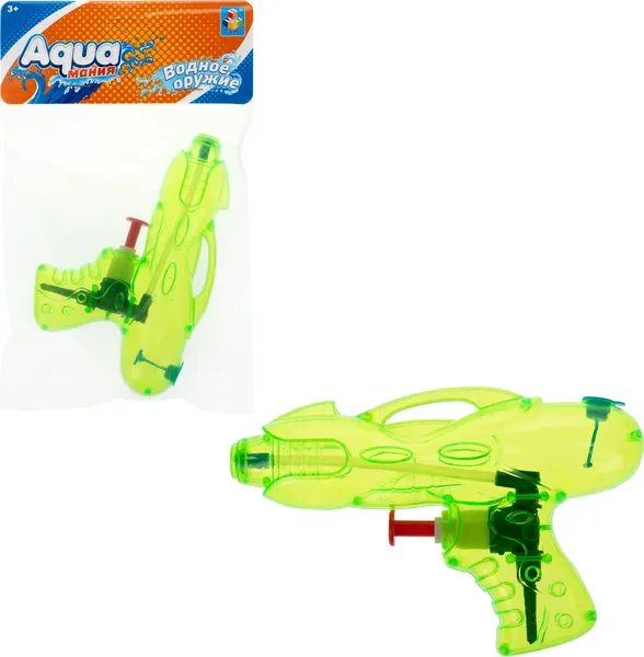 Изображение товара Бластер игрушечный 1Toy Водный Аквамания маленький / Т20105-3 (прозрачный зеленый)