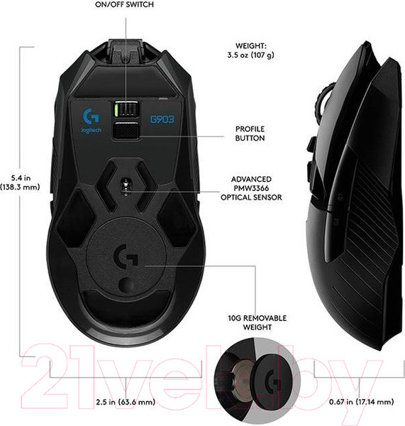 Изображение товара Мышь Logitech G903 / 910-005672