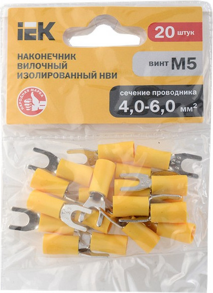 Изображение товара Набор наконечников для кабеля IEK UNL10-4-006-6-5 (20шт)
